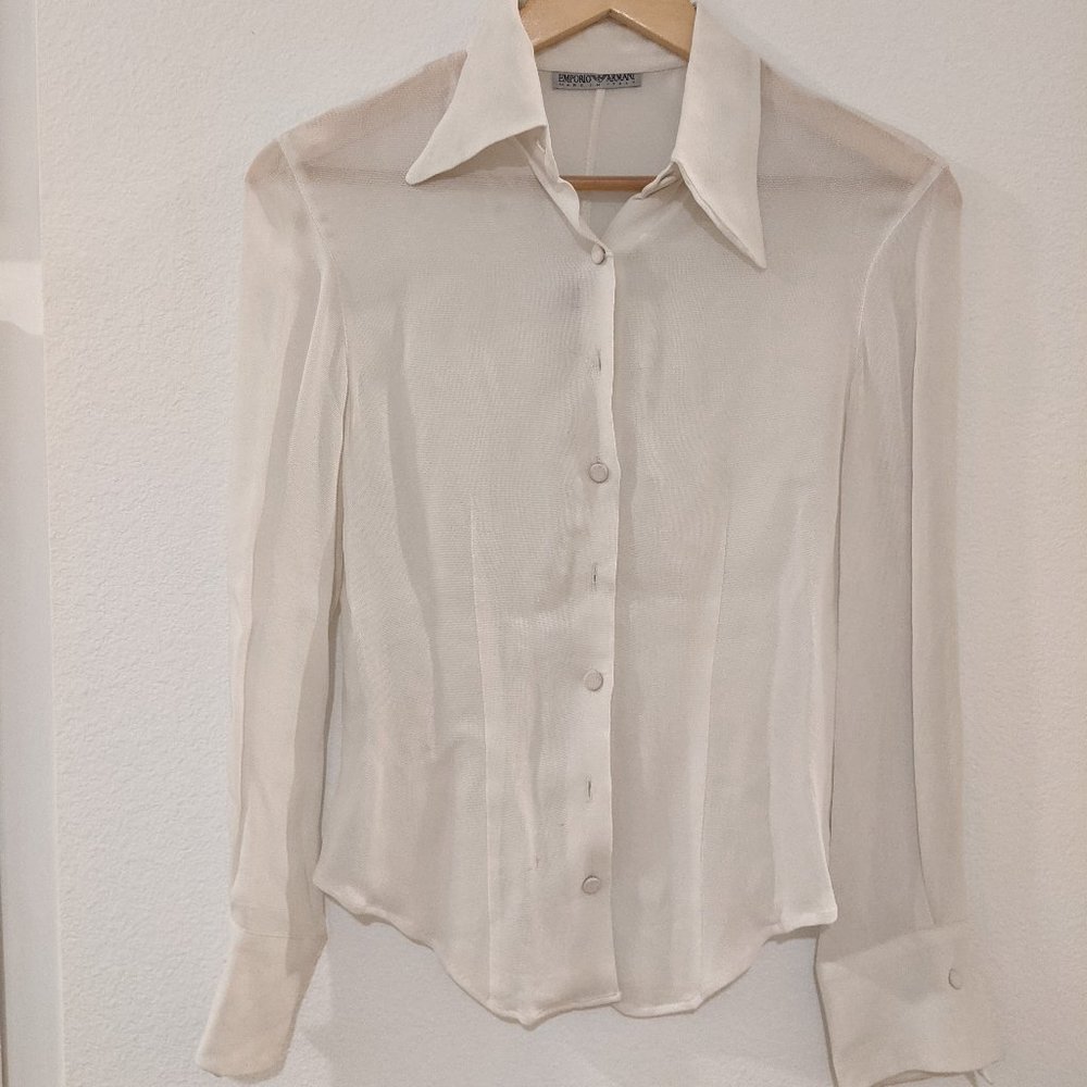 Vintage Emporio Armani - Sheer White Blouse